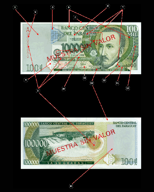 CIEN MIL GUARANÍES - MC225.A - FIRMA: EDGAR ISIDRO CÁCERES VERA - HERMES ANÍBAL GÓMEZ GINARD